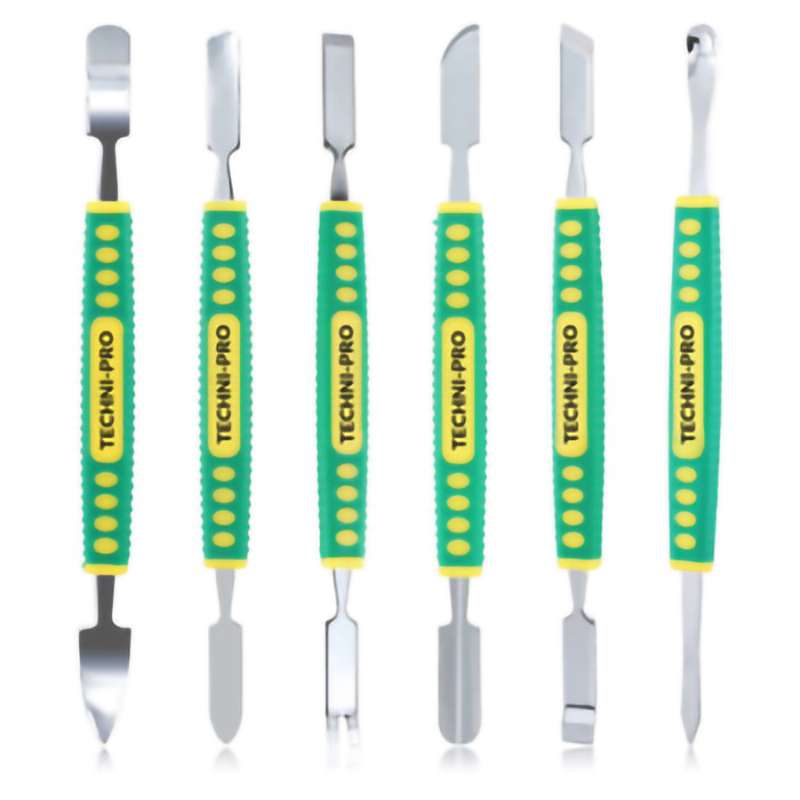 Opening Pry Tools w/Ergonomic Handle, Double Head, Metal, 6 Pcs